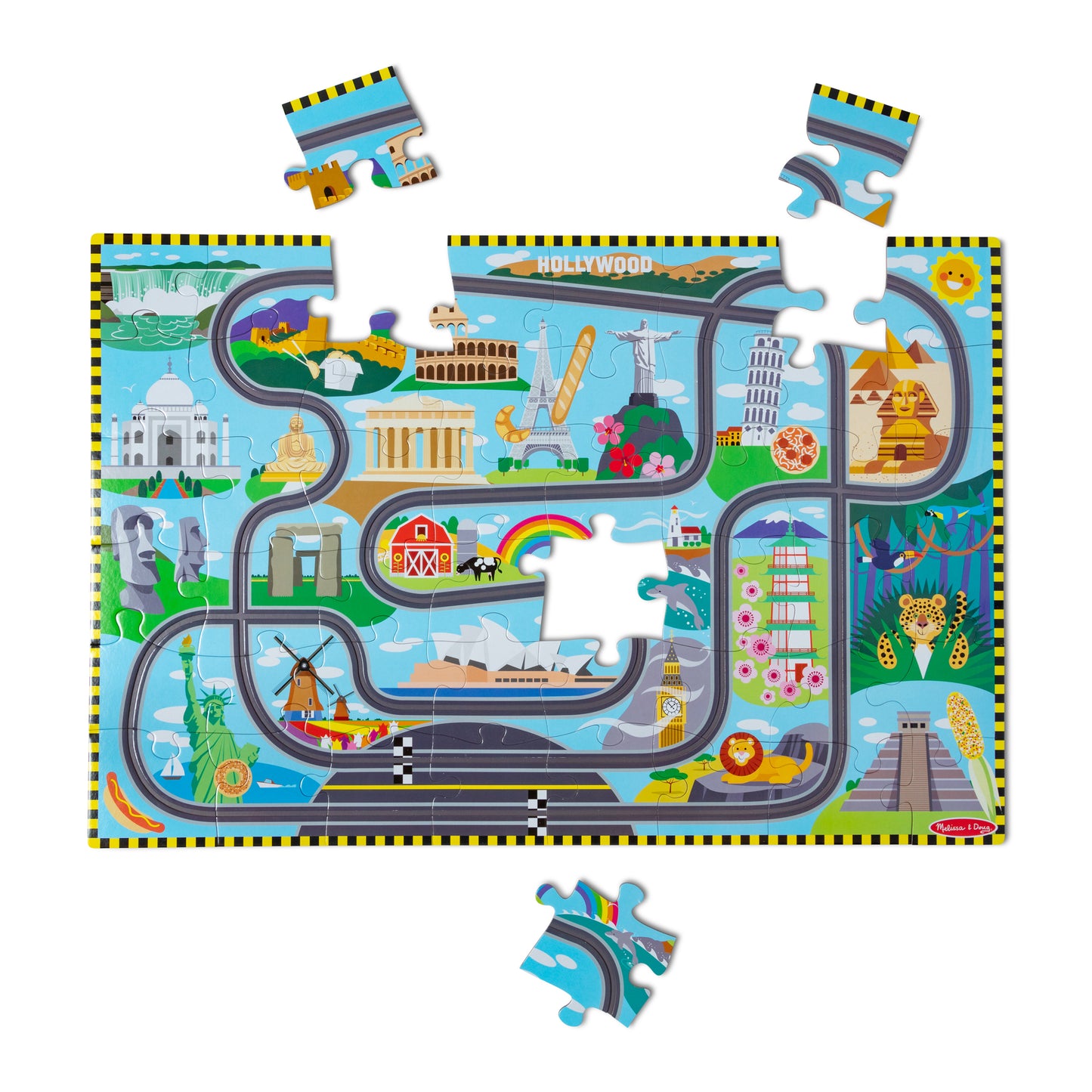 Race Track Floor Puzzle & Play Set 48 Piece