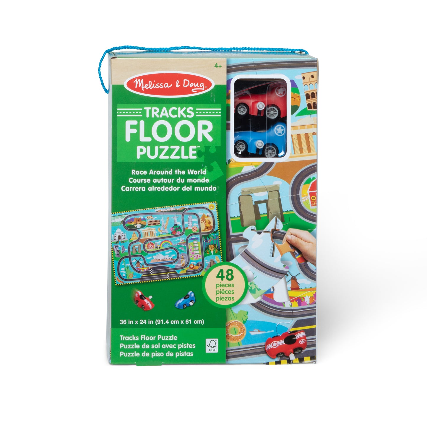 Race Track Floor Puzzle & Play Set 48 Piece