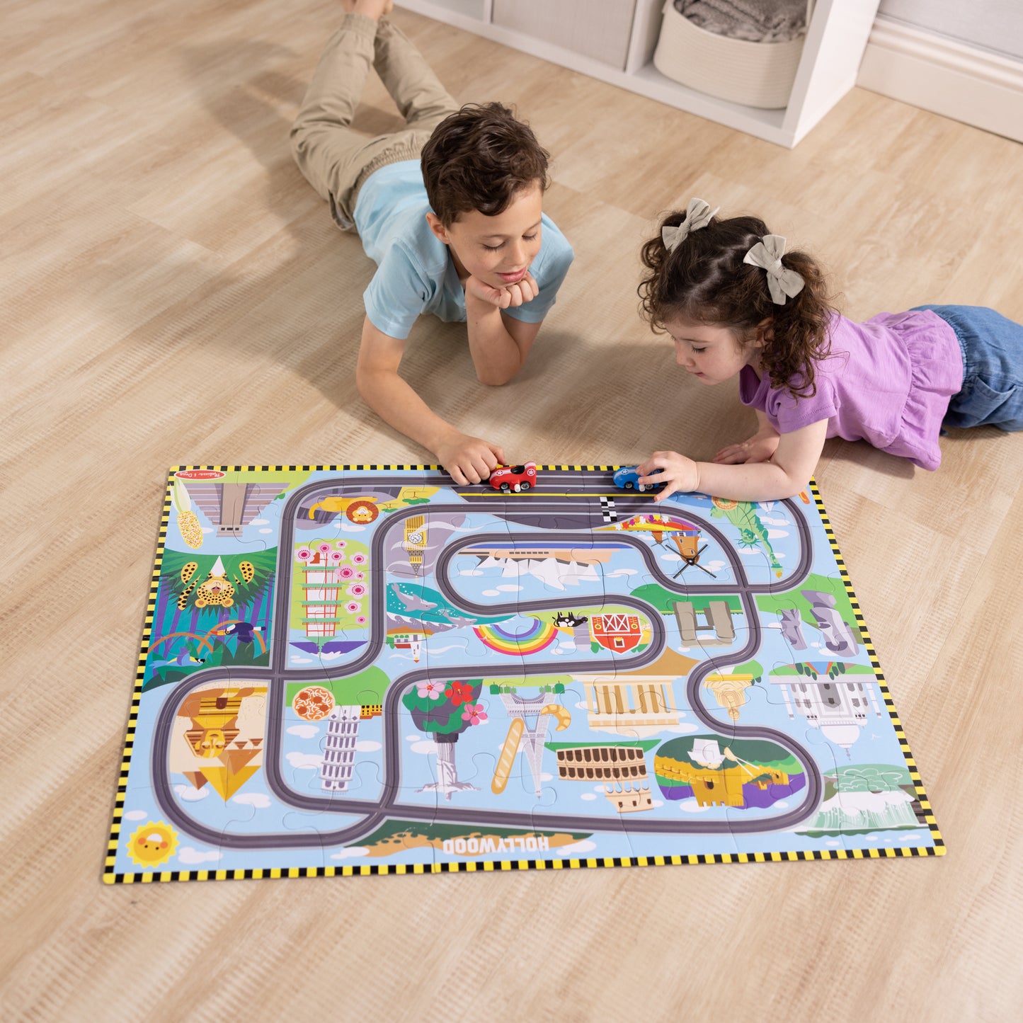 Race Track Floor Puzzle & Play Set 48 Piece