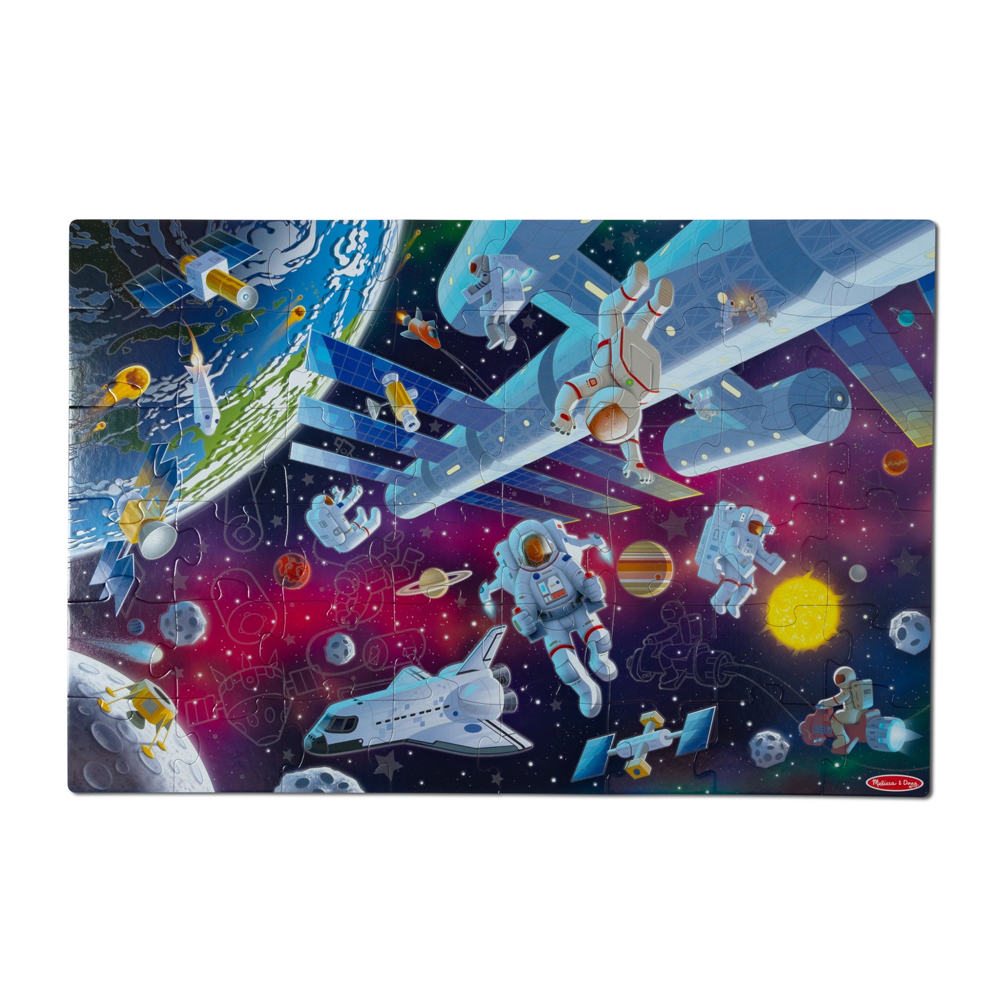 Outer Space Glow in the Dark Floor Puzzle 48 Pieces