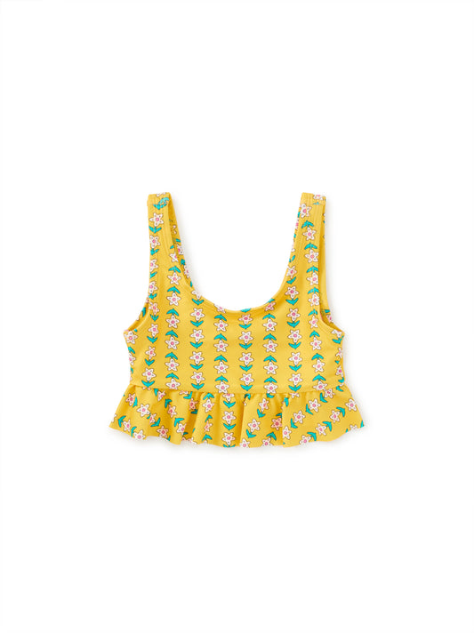 Ruffle Tankini Swim Top | Vintage Floral Tile