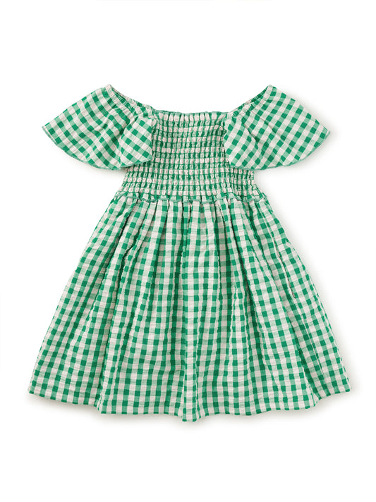Flutter Sleeve Smocked Dress | Garden Party Check