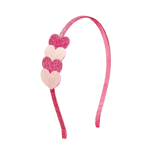 Pink Sparkle Hearts Valentine's Day Headband