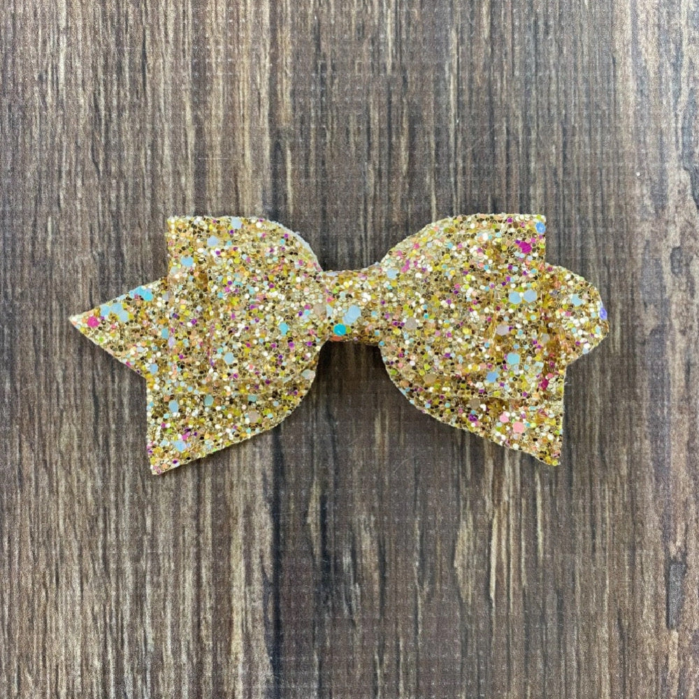 Large Glittery Bow Clippies