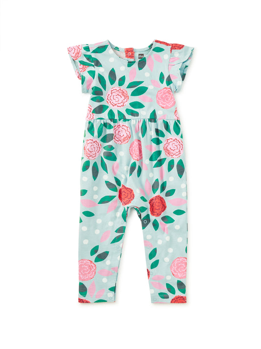 Spinning Carnations | Tulip Sleeve Baby Romper