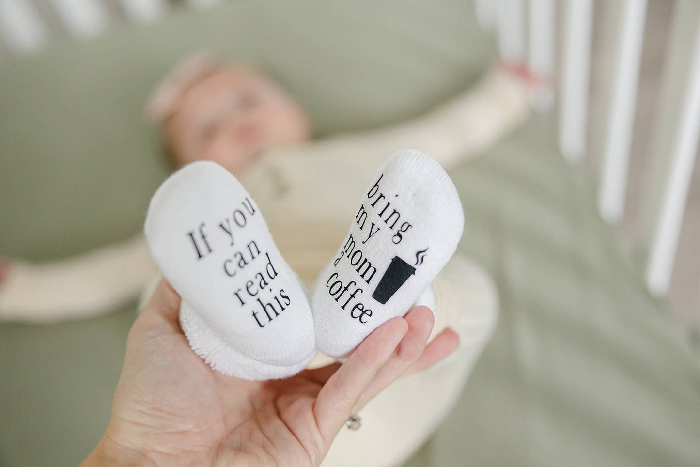 Bring My Mom Coffee Baby Socks