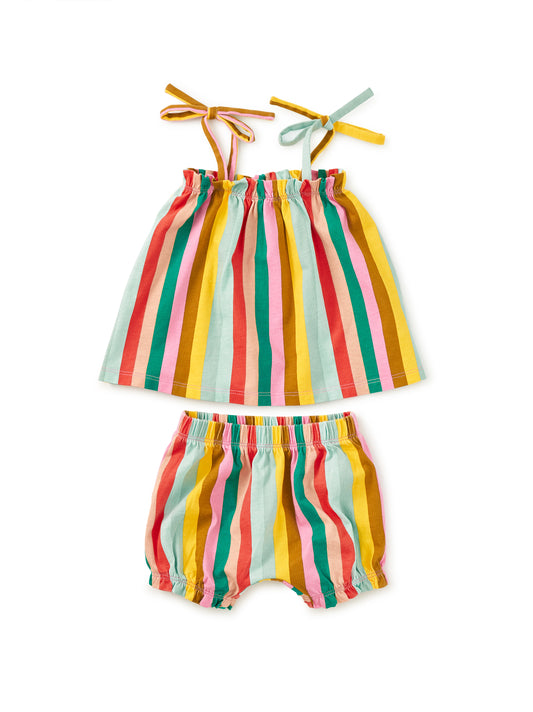 San Sebastian Stripe | Tie Shoulder Baby Set