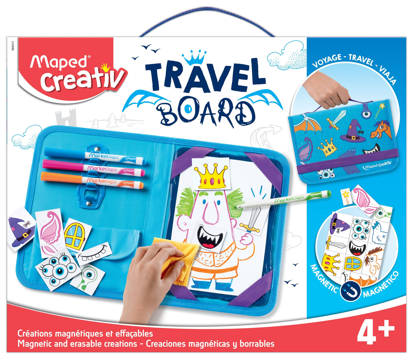 Creativ Magnetic Travel Board 21 Piece Drawing Kit in Case