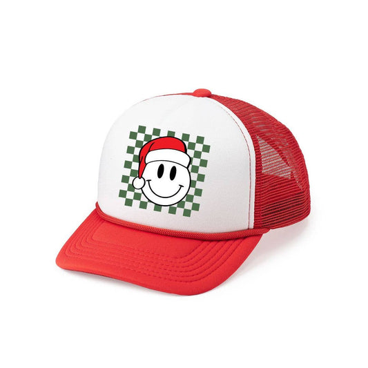 Santa Smiley Christmas Trucker Hat | Kids Holiday Hat