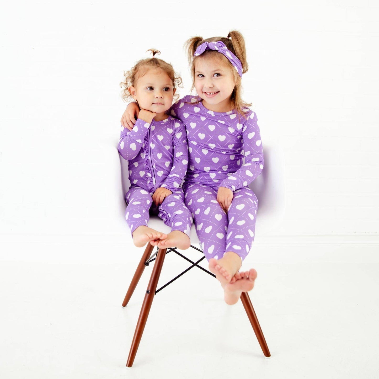 Heart To Get Valentine Two Piece Pajamas Set - Purple