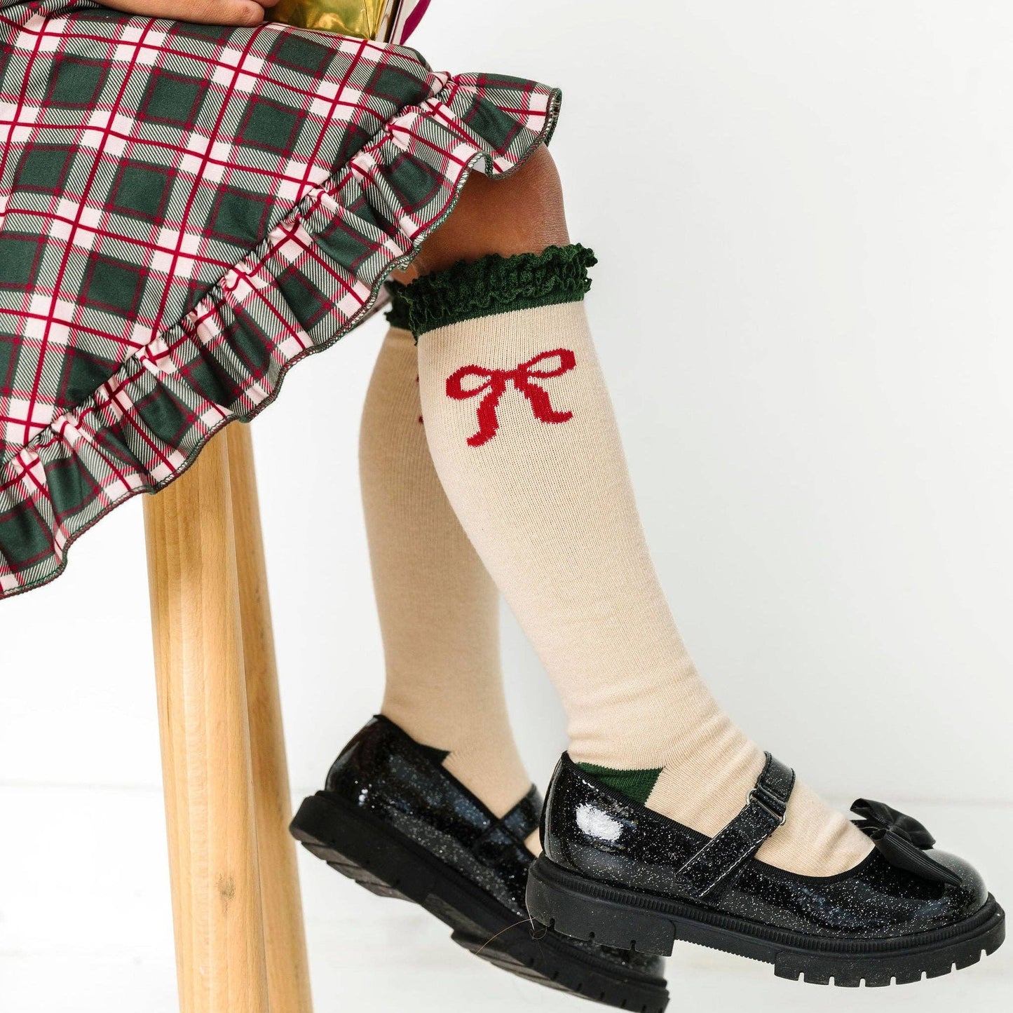 Vanilla Bow Lace Top | Knee High Socks
