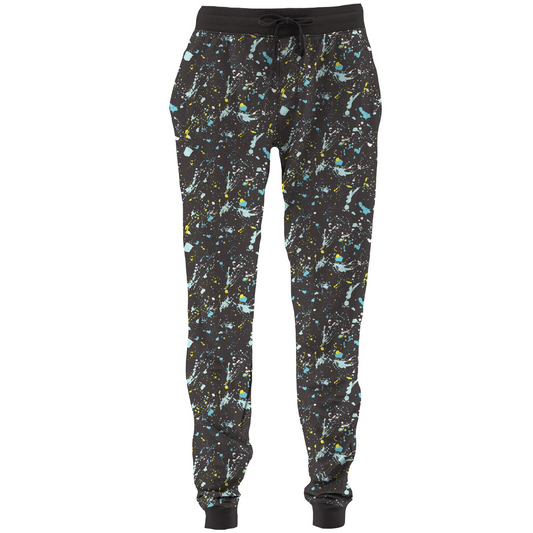 Confetti Splatter Paint Men's Print Fleece Lounge Joggers