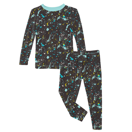 Confetti Splatter Paint Long Sleeve Pajama Set