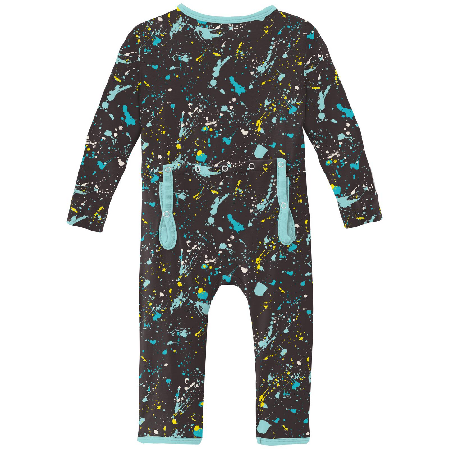 Confetti Splatter Paint Print Coverall with 2 Way Zipper