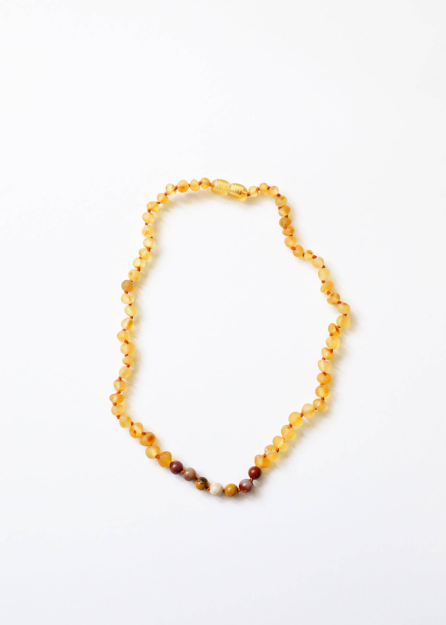 Raw Honey Baltic Amber + Mookaite Jasper || Necklace