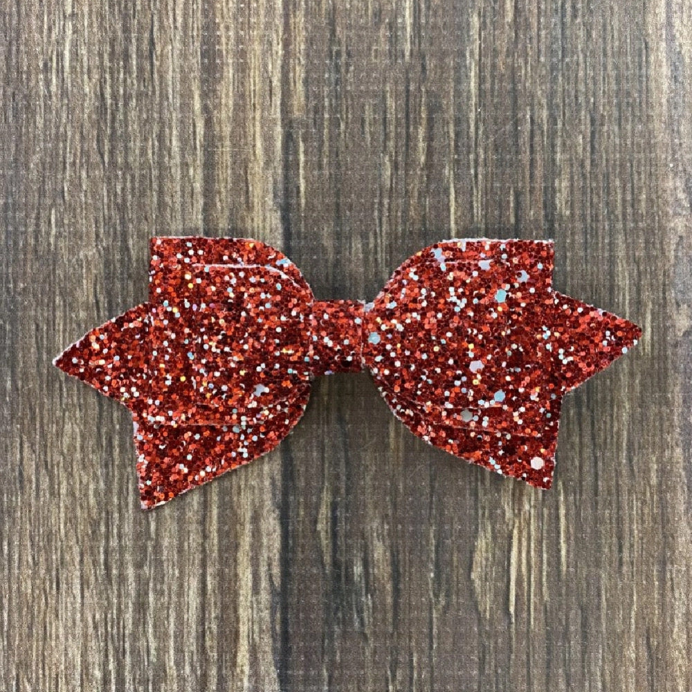 Large Glittery Bow Clippies