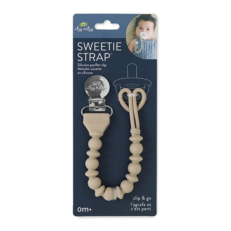 Sweetie Strap Pacifier Clip | Toast