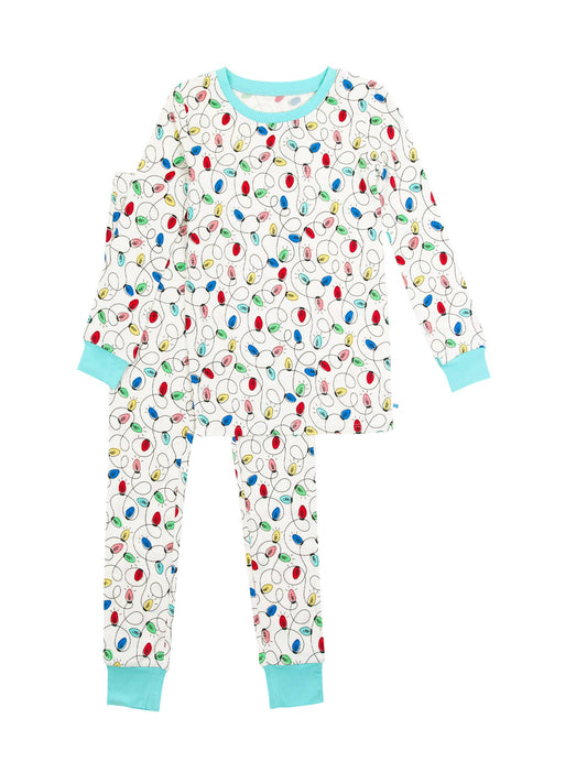 Boys Holiday Lights Bamboo Viscose Long Sleeve Pajama Set