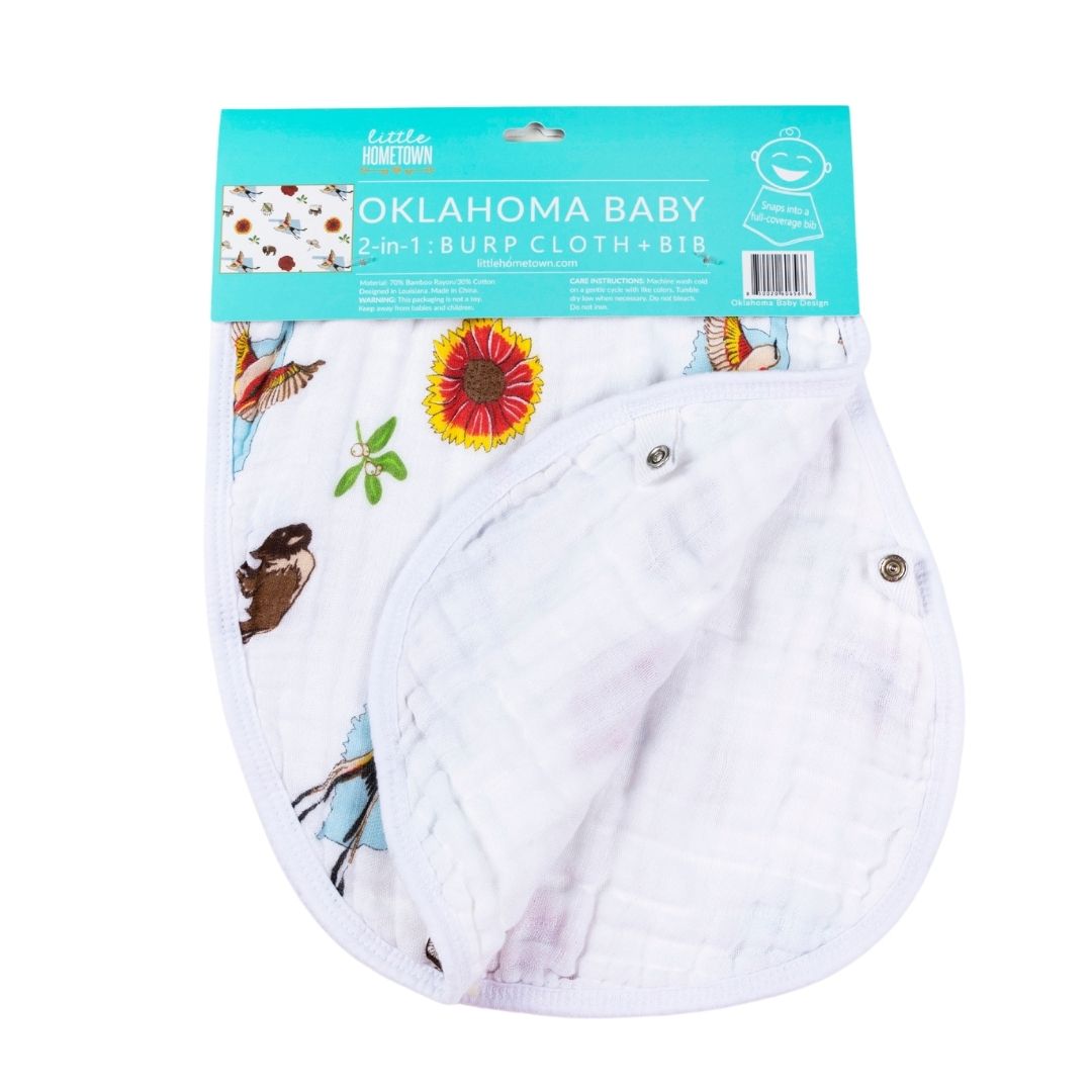 Oklahoma Burp Cloth & Bib Combo