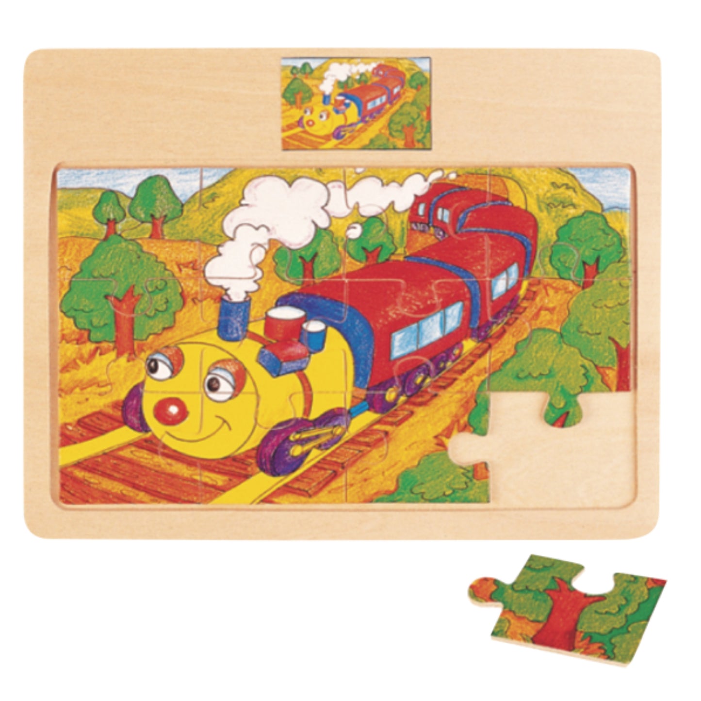 Train 12pc Wooden Jigsaw Puzzle