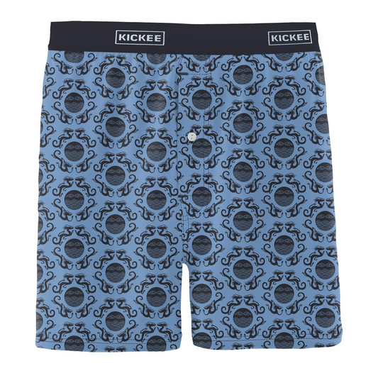 Dream Blue Four Dragons Men's Print Boxer Shorts