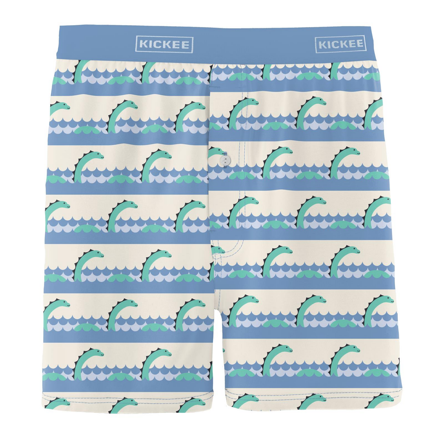 Natural Sea Monster Men's Print Boxer Shorts