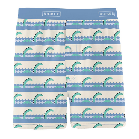 Natural Sea Monster Men's Print Boxer Shorts