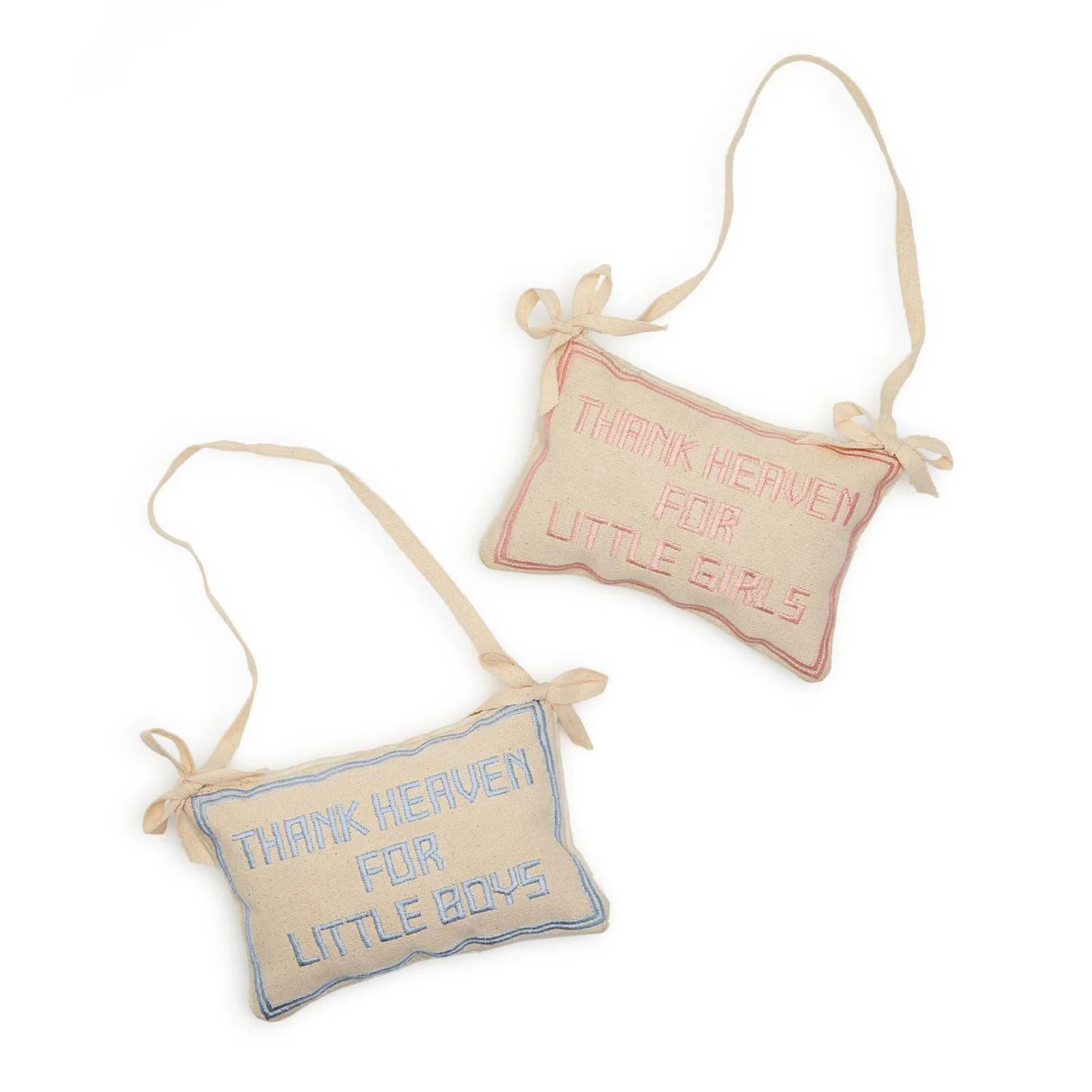 Thank Heaven | Embroidered Pillow Door Hanger
