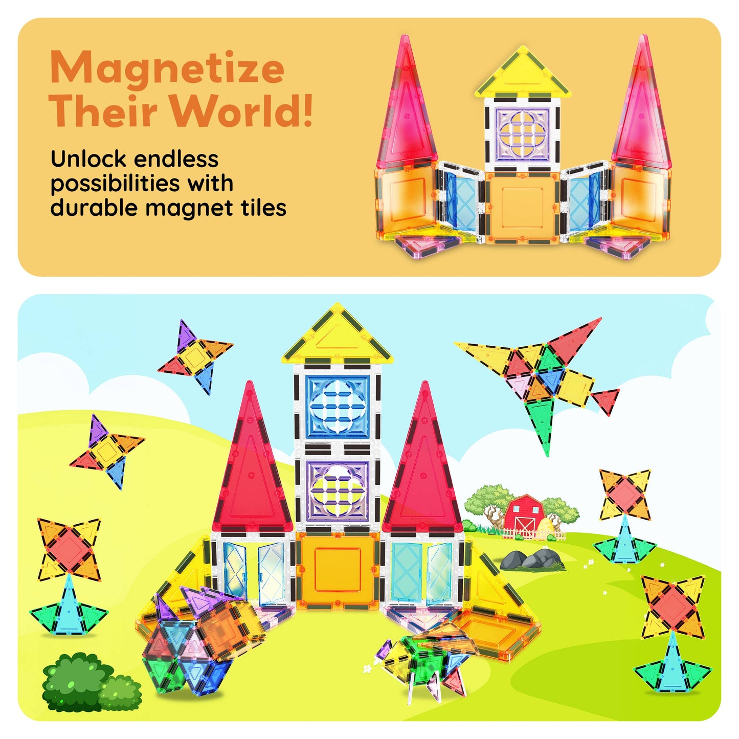 PicassoTiles 21pc (Magnetic Tile Building) Set