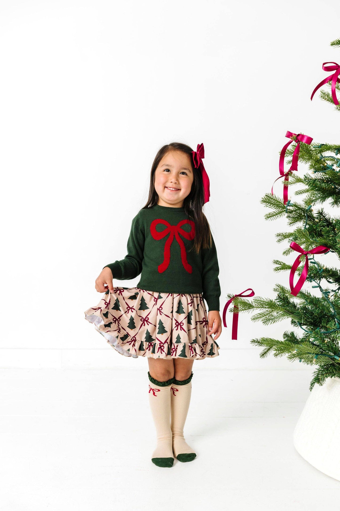 Vanilla Bow Lace Top | Knee High Socks