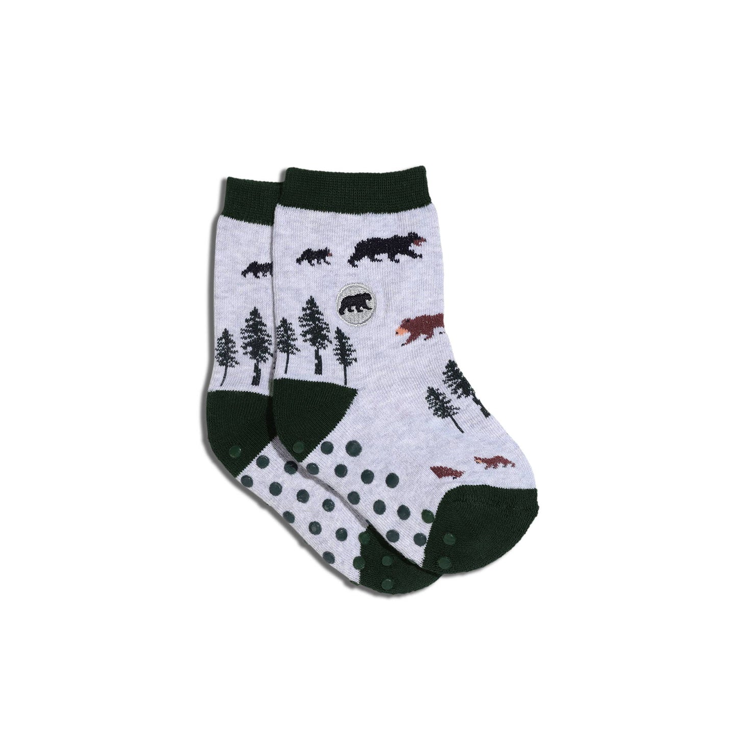 Kids Socks that Protect Bears (light grey with bears)