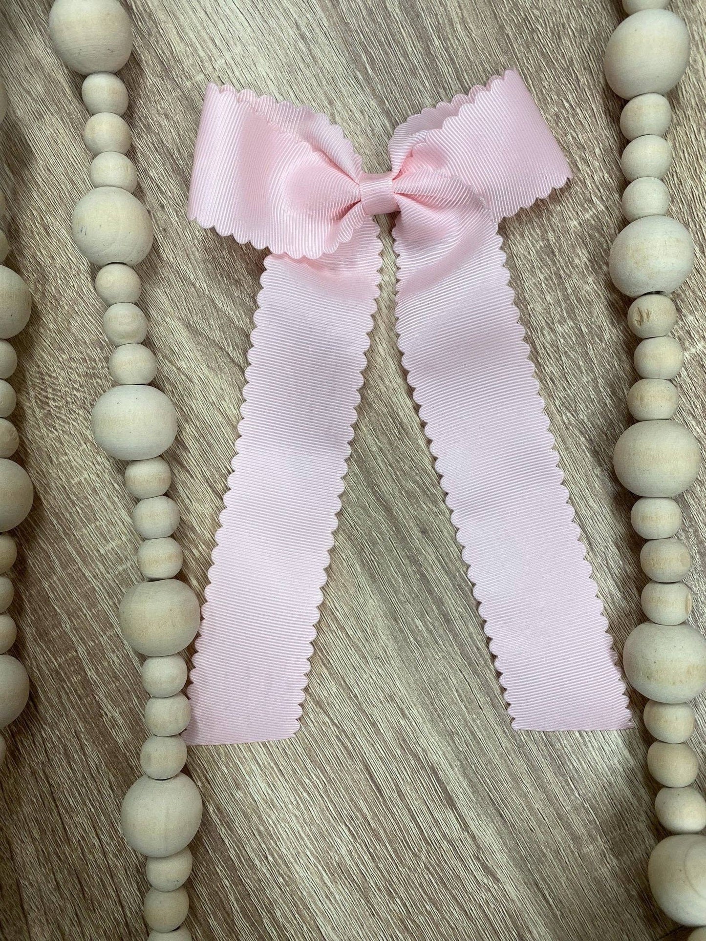 Scalloped Long Tail | Bow with Alligator Clip
