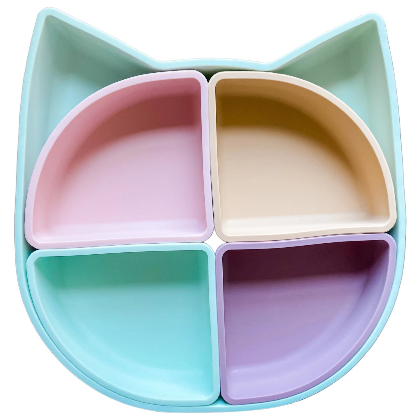 Mint Cat Divided Plate