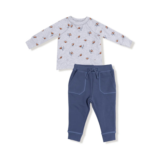 Raglan Sweatshirt and Jogger Set-Football Field Goal