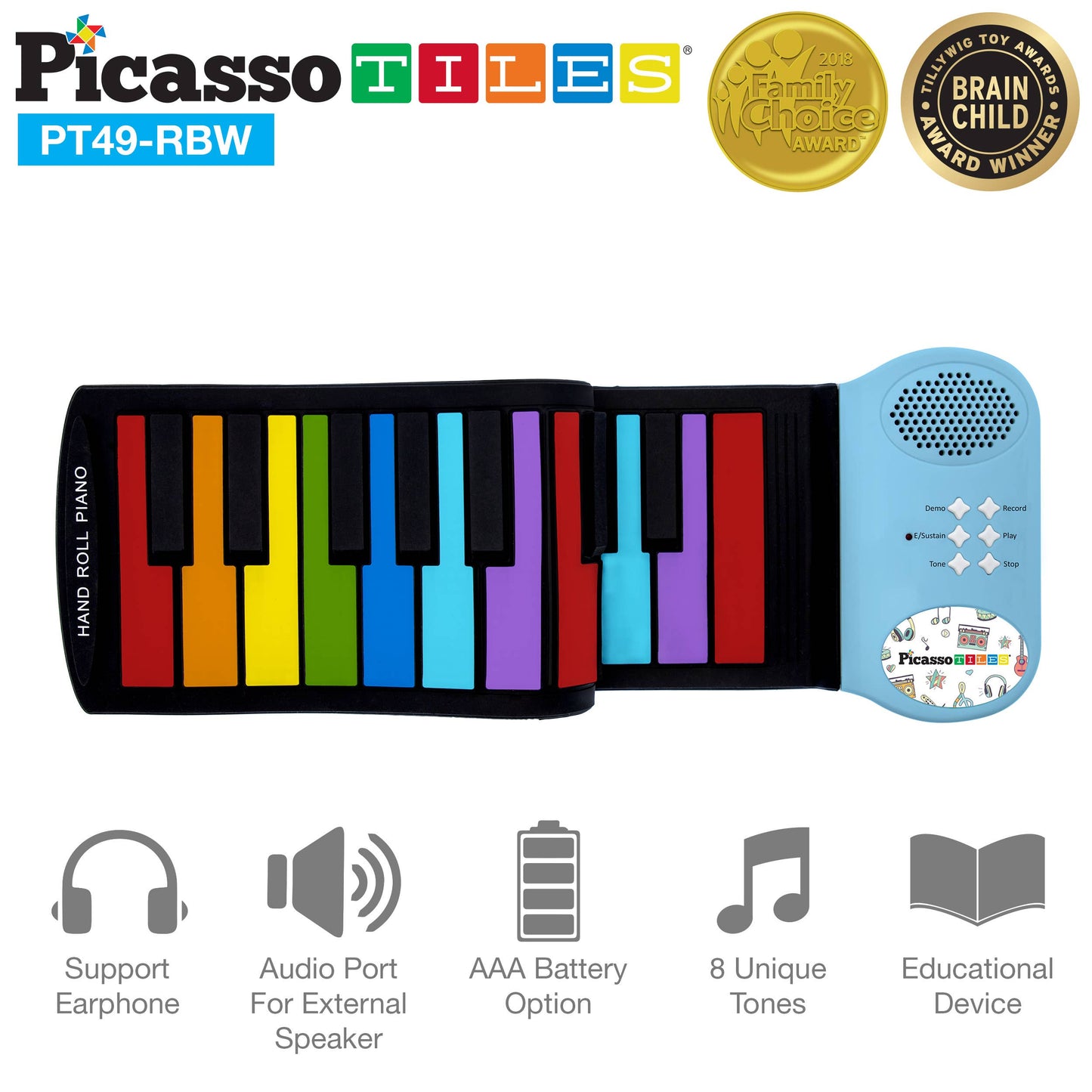 49 Key Colorful Roll-Up Keyboard