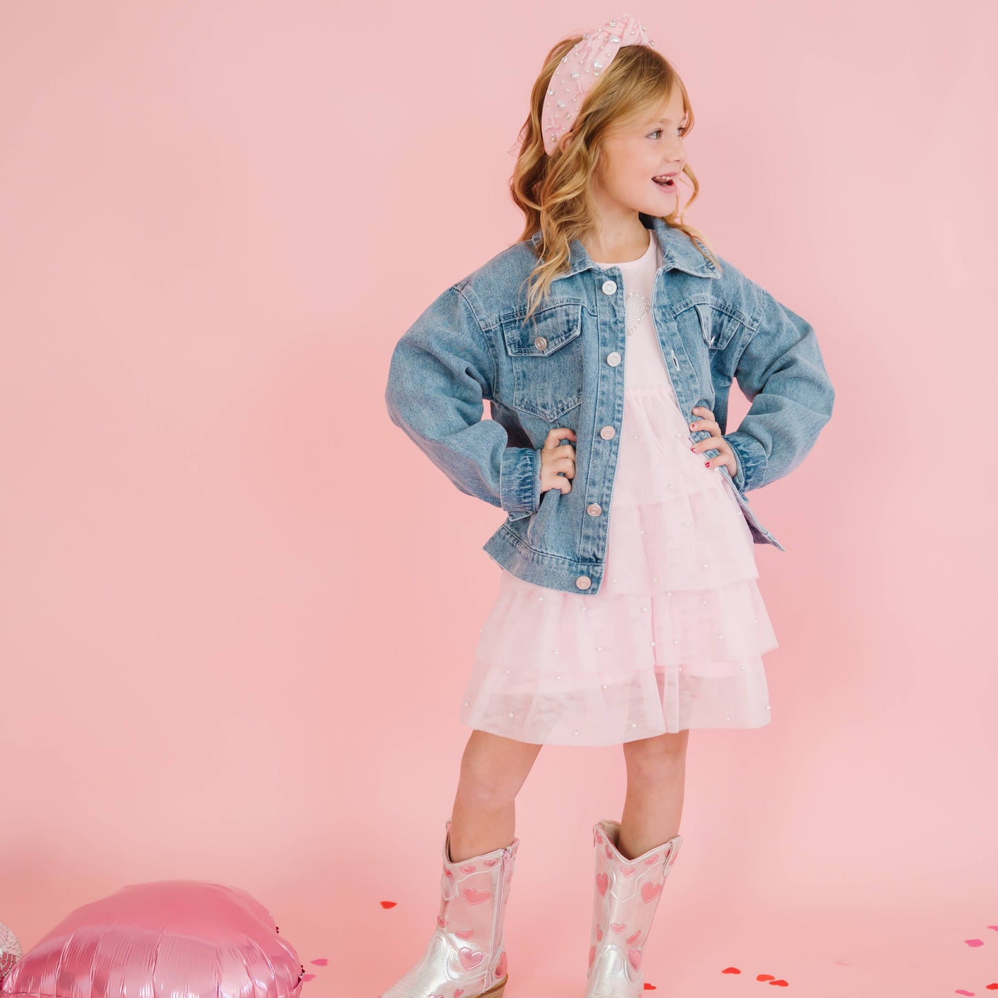 Pearl Heart Patch | Denim Jacket