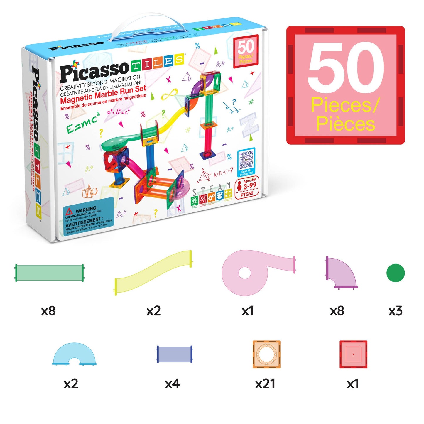 PicassoTiles Magnetic (Marble Run) Set