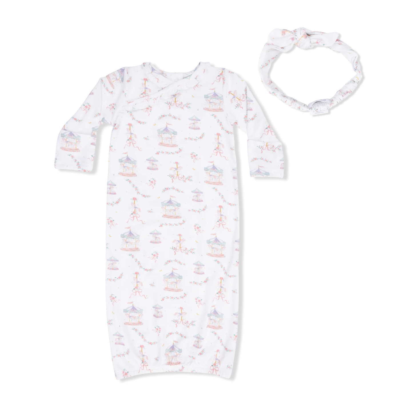 Carousel with Bows | Kimono Gown & Knot Headband