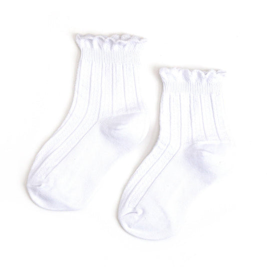 White | Frill Midi Socks