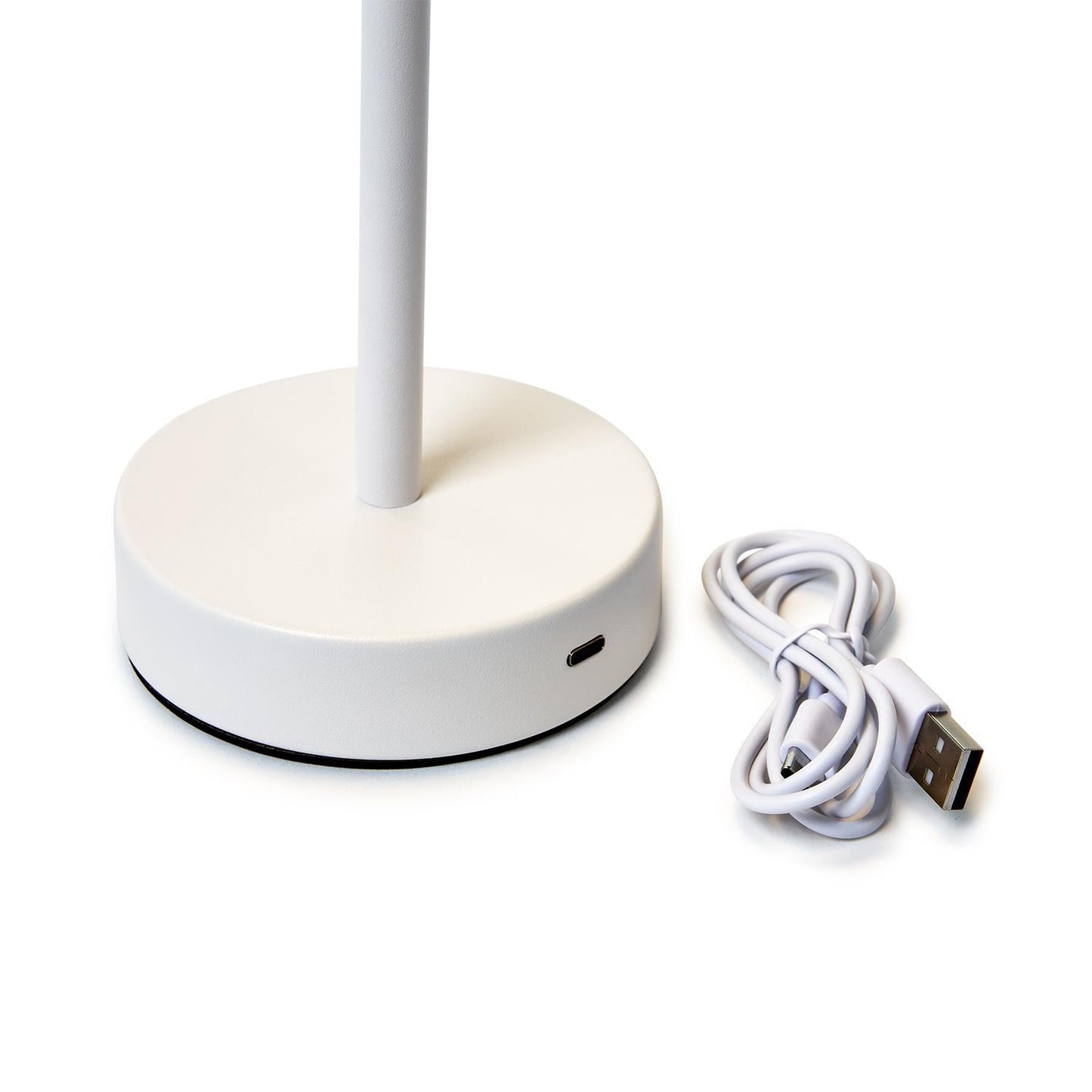 Two's Company Scalloped Edge Shade LED Cordless Table Lamp-White