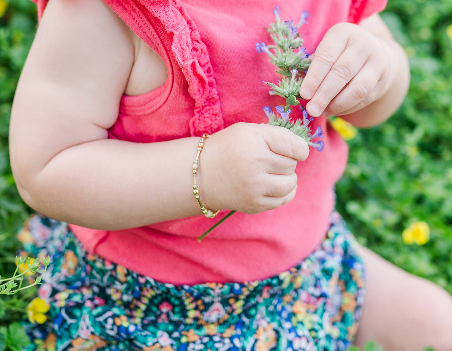 Little Girls 14K Gold-Plated Bracelet with Stardust Beads