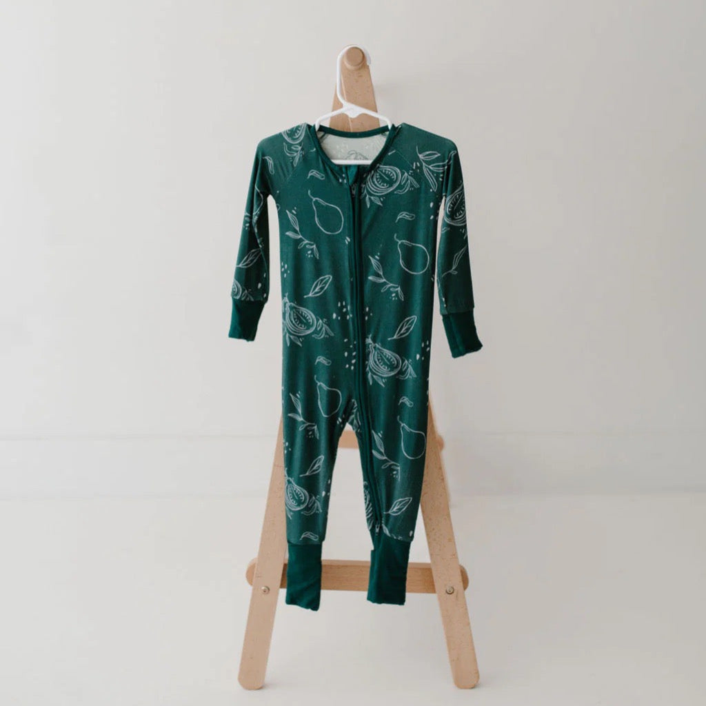 Midnight Guava Bamboo Convertible Footie Pajamas