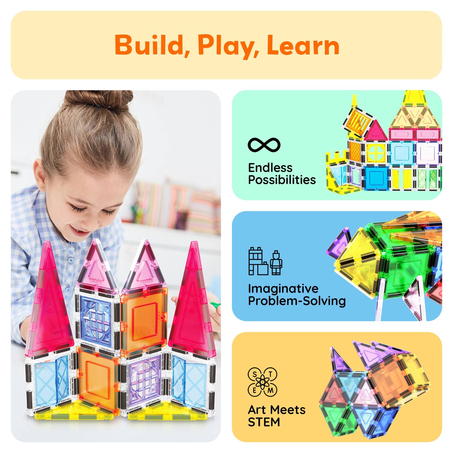 PicassoTiles 21pc (Magnetic Tile Building) Set