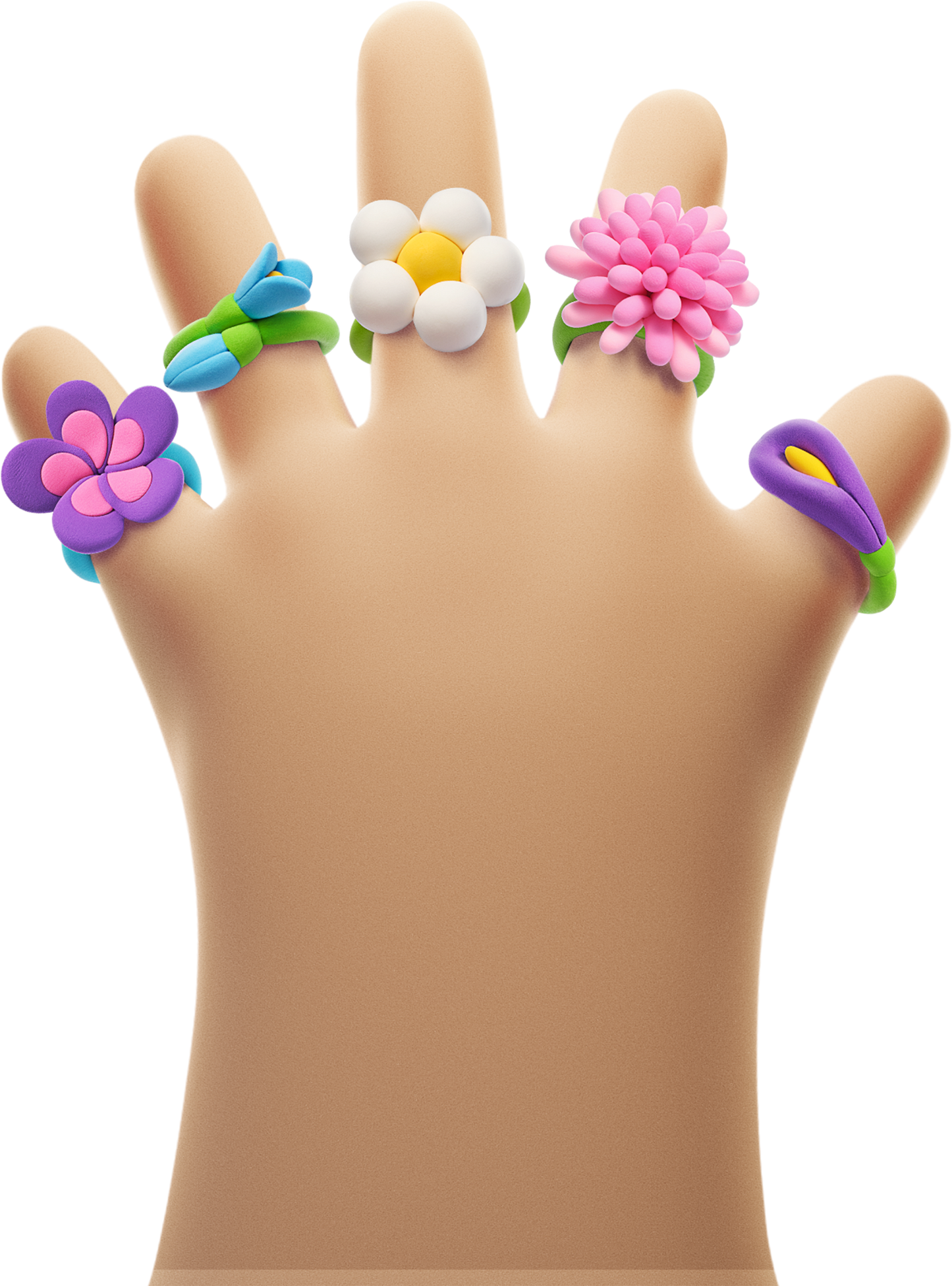 Hey Clay Bijou Flower Rings