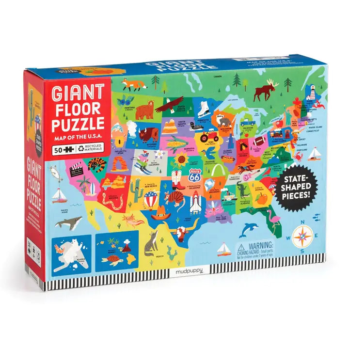 Map of the U.S.A. - 50 Piece Giant Floor Puzzle