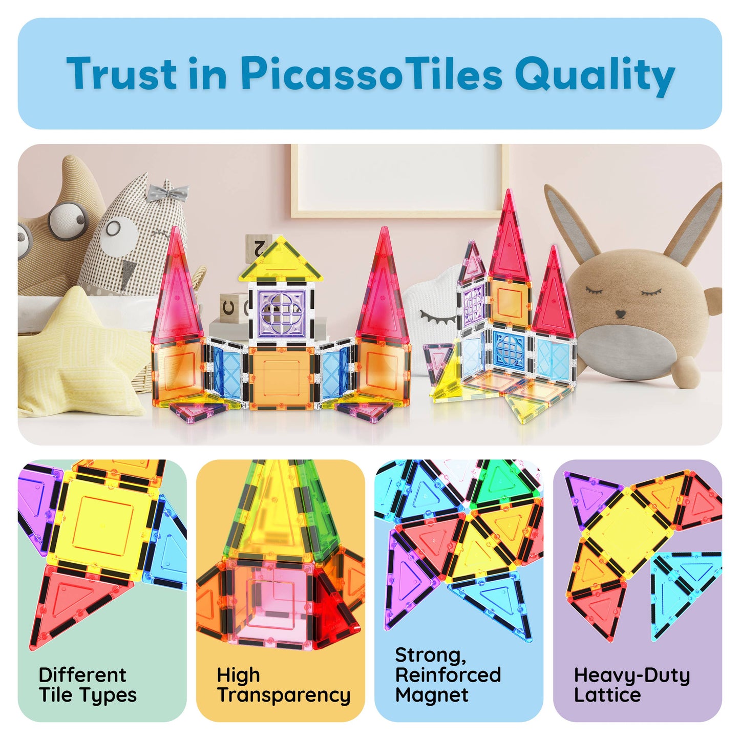 PicassoTiles 21pc (Magnetic Tile Building) Set