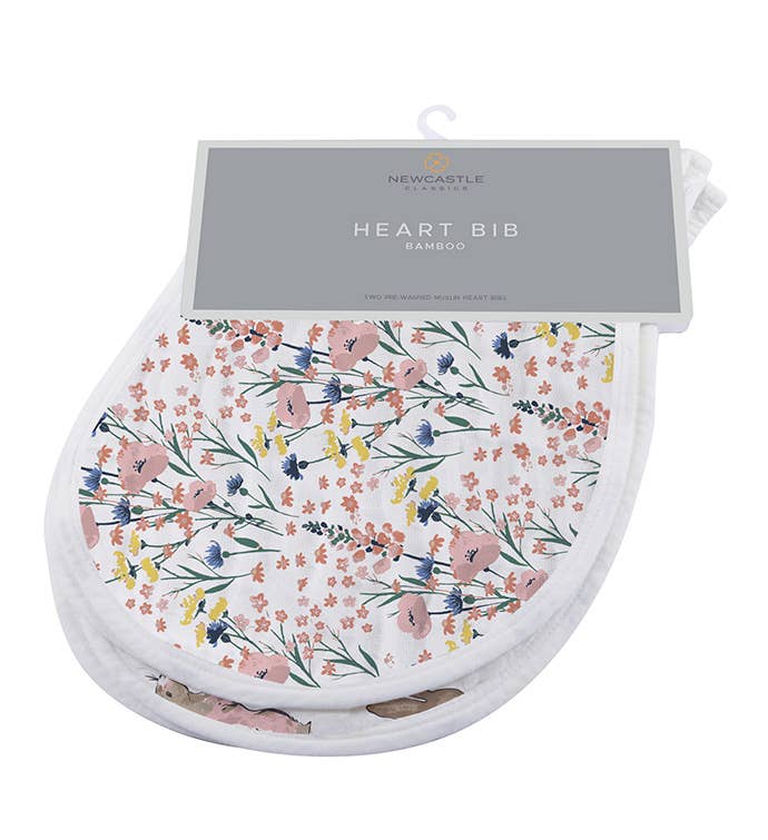 Wildflowers - Bamboo Heart Bib 2PK