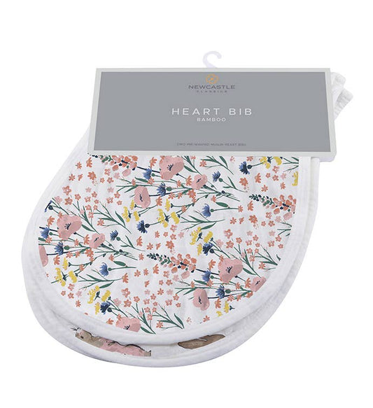 Wildflowers - Bamboo Heart Bib 2PK