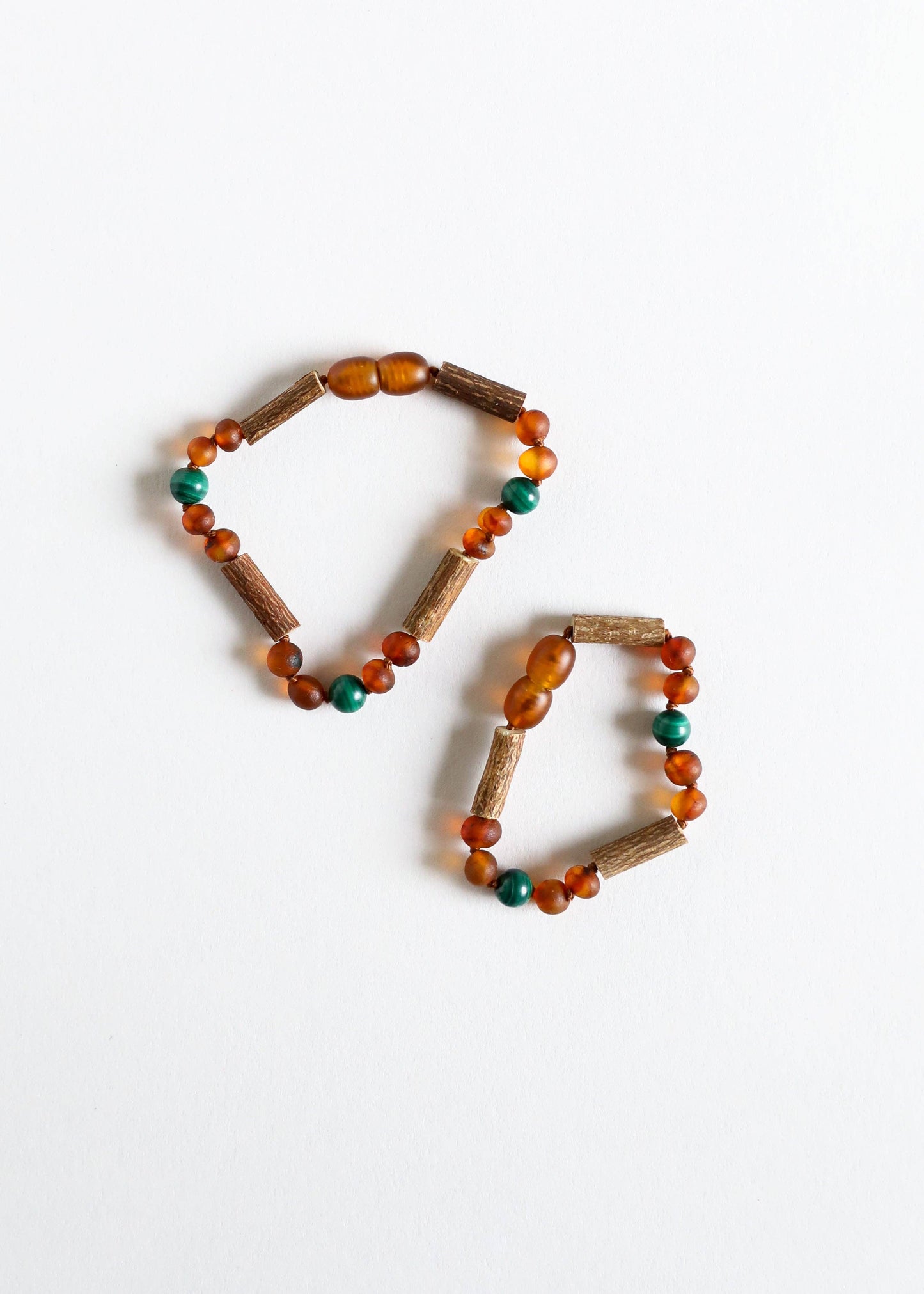 Hazelwood || Raw Amber + Malachite || Anklet or Bracelet