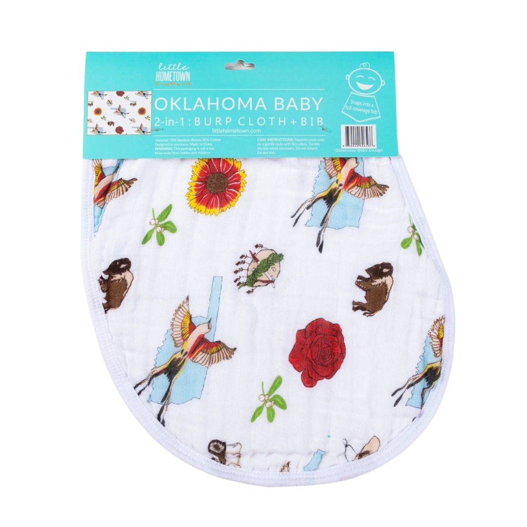 Oklahoma Burp Cloth & Bib Combo